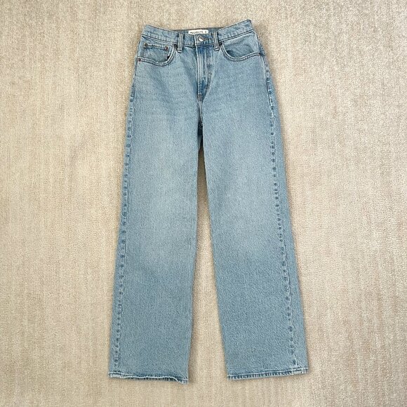 Abercrombie & Fitch High Rise 90s Relaxed Blue Jeans 26/2 - Picture 1 of 11